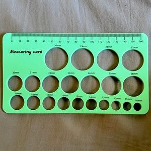 Silicone Nipple Sizing card